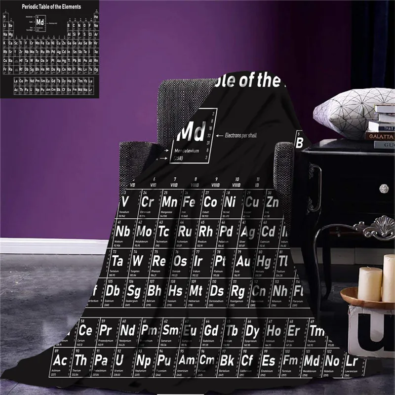 Фланелевое Одеяло с 3D Цифровым принтом Периодическая таблица элементов