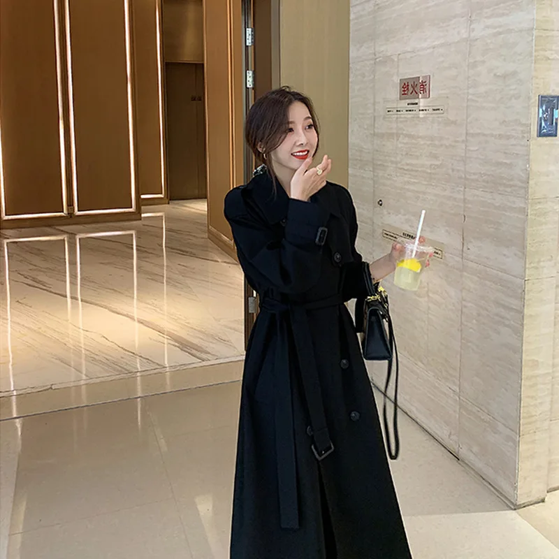 

Classic Elegant Trench Coat Women's 2020 New Mid-Length Korean Style Loose Short-Height Popular Simplicity Overcoat Coat