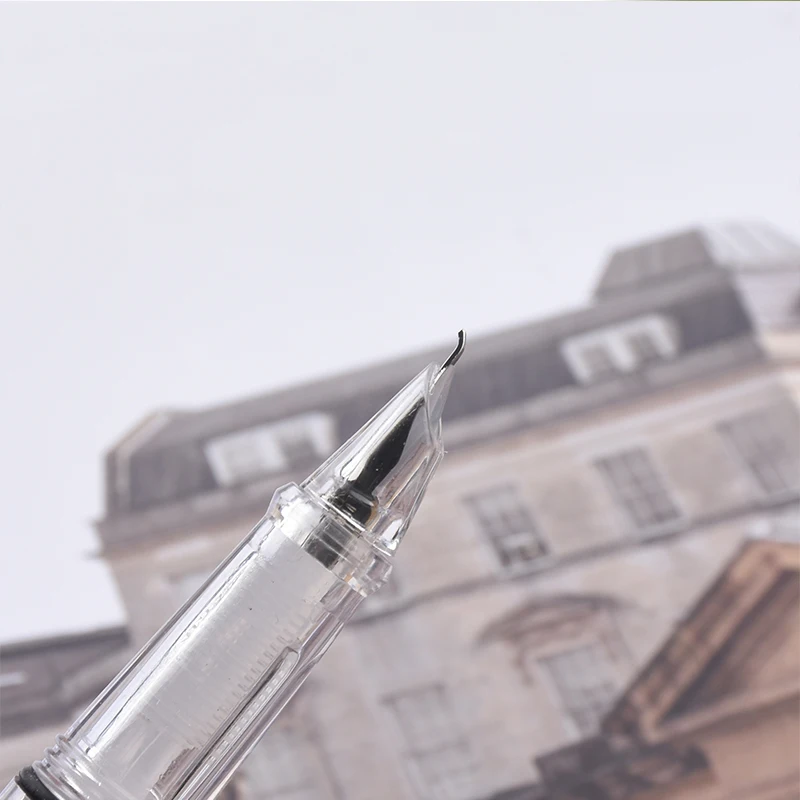 Поршневой наполнитель прозрачная авторучка изогнутое перо 0 7 мм