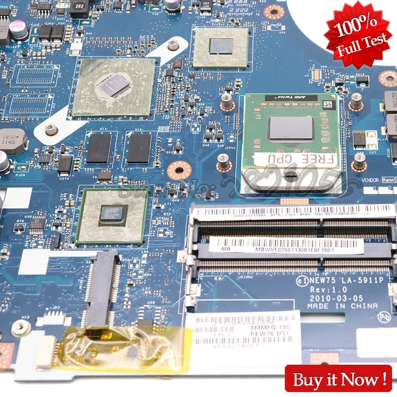 NOKOTION MBWVE02001 MB. WVE02.001 NEW75 LA-5911P для acer aspire 5552 5552g материнская плата для ноутбука DDR3 512MB GPU Бесплатный процессор