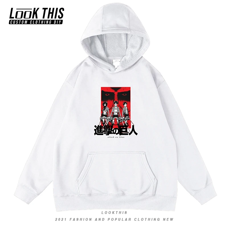 

Attack on Titan Children's Oversize Hoodie Harajuku Anime Cool Print Boy Girl Outerwear Fleece Hooded Sweatshirt Child Clothes
