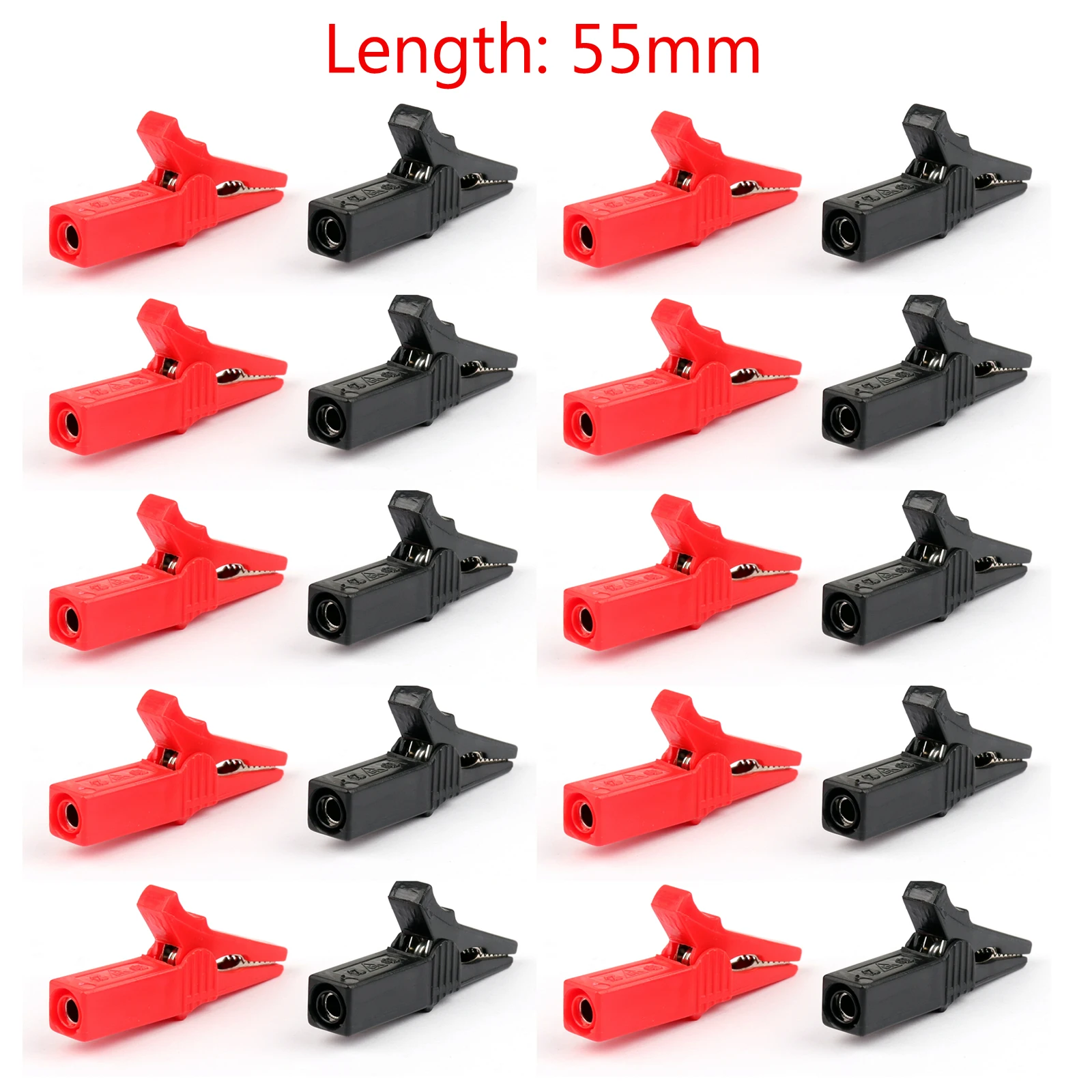 

Areyourshop 20PCS 55MM HV Alligator Clip For Banana Plug 4mm Multimeter Pen Cable Probes