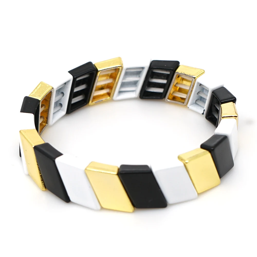RO-B190111C Браслеты shinus, мужские, эмаль, плитка, бусины, браслет, Pulseras Mujer Moda,, золотые ювелирные изделия, для женщин, модные, любовные буквы, браслеты, подарки - Окраска металла: RO-B190111C