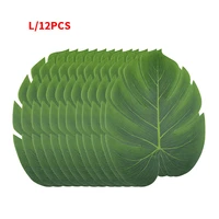 12pcslot green artificial monstera palm leaves for tropical hawaiian theme party decoration wedding birthday festival supplies