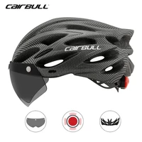 cairbull adult helmet for mtb road bike helmet with taillight helmet removable lens 22 vents pcpes bicycle sports safety helmet