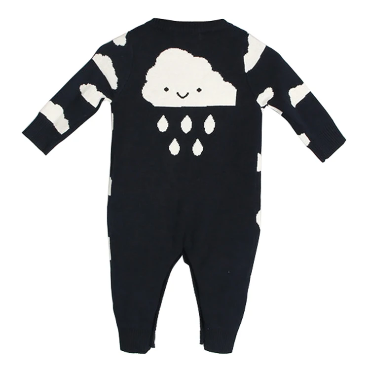 Вязаные Комбинезоны для маленьких девочек вязаные Осенние с облаками