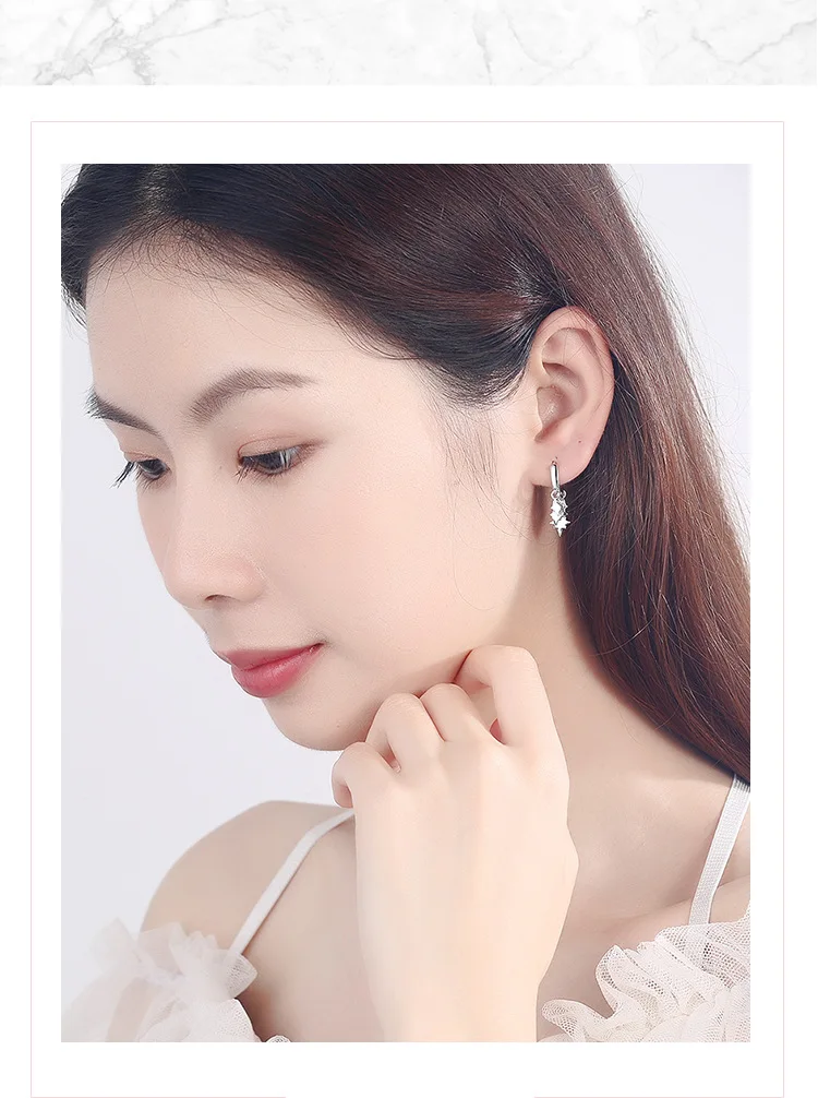 Серьги женские из серебра 925 пробы в форме сердца простой дизайн | Украшения и