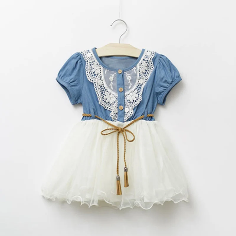 Детское платье джинсовое платье-пачка принцессы для девочек Ковбойское