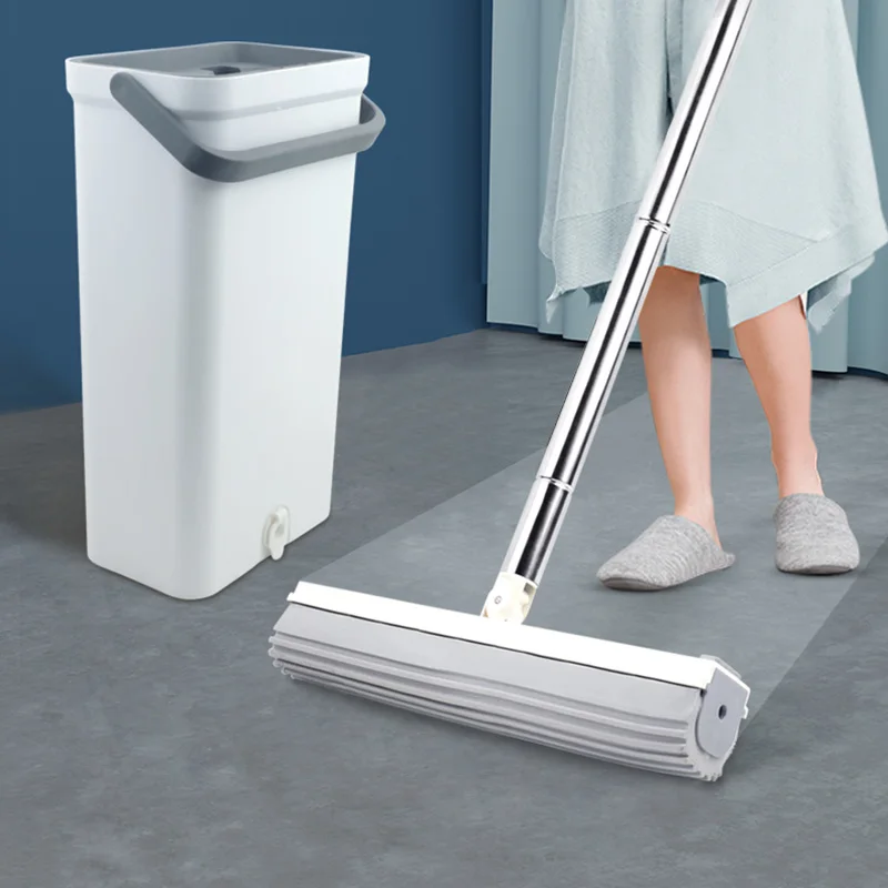 

The Latest Squeezing Mop Bucket Cleaner Durable Sponge Self-squeezing Household Tile Cleaning Tool Rotating To Clean The Floor