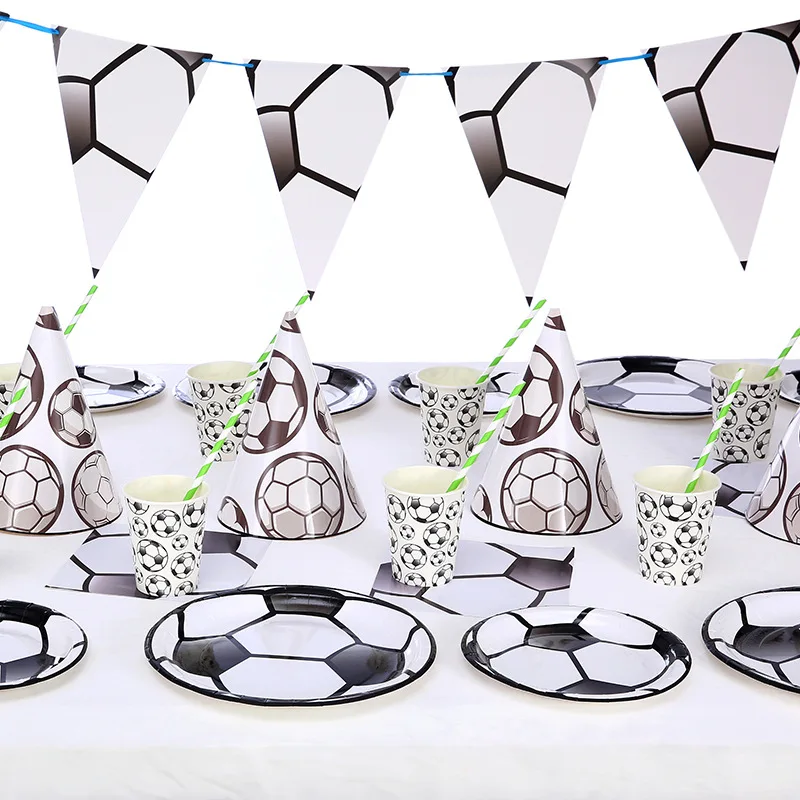 Футбольная тематическая вечеринка набор посуды бумажные стаканчики и тарелки