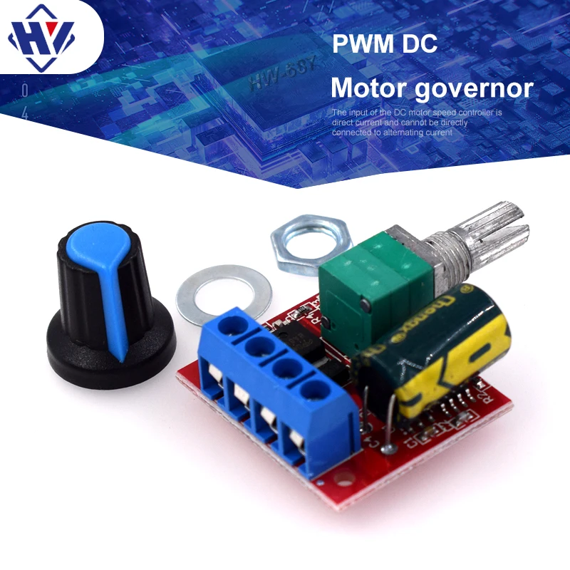 

PWM DC motor governor 5V-28V 5A switch function LED dimmer speed regulation module