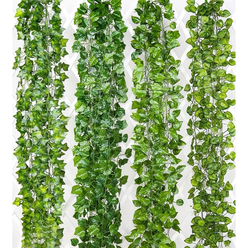 12 шт длина 2 м искусственные зеленые с узором в виде плюща листья бегонии растения