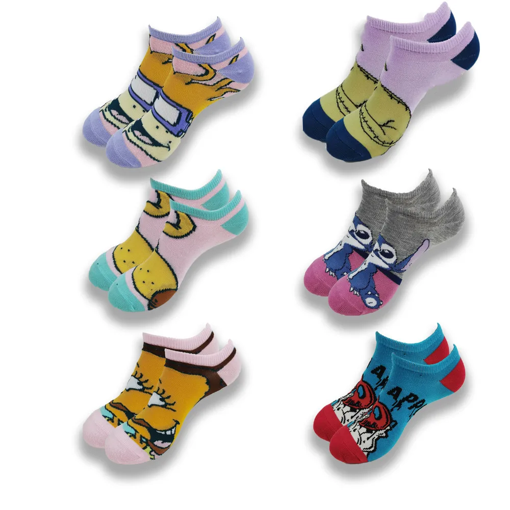 

Cartoon Cartoon Cotton Boat Socks for Men and Women Popular Elements Patterns Personality Creativity Fashion and Comfort