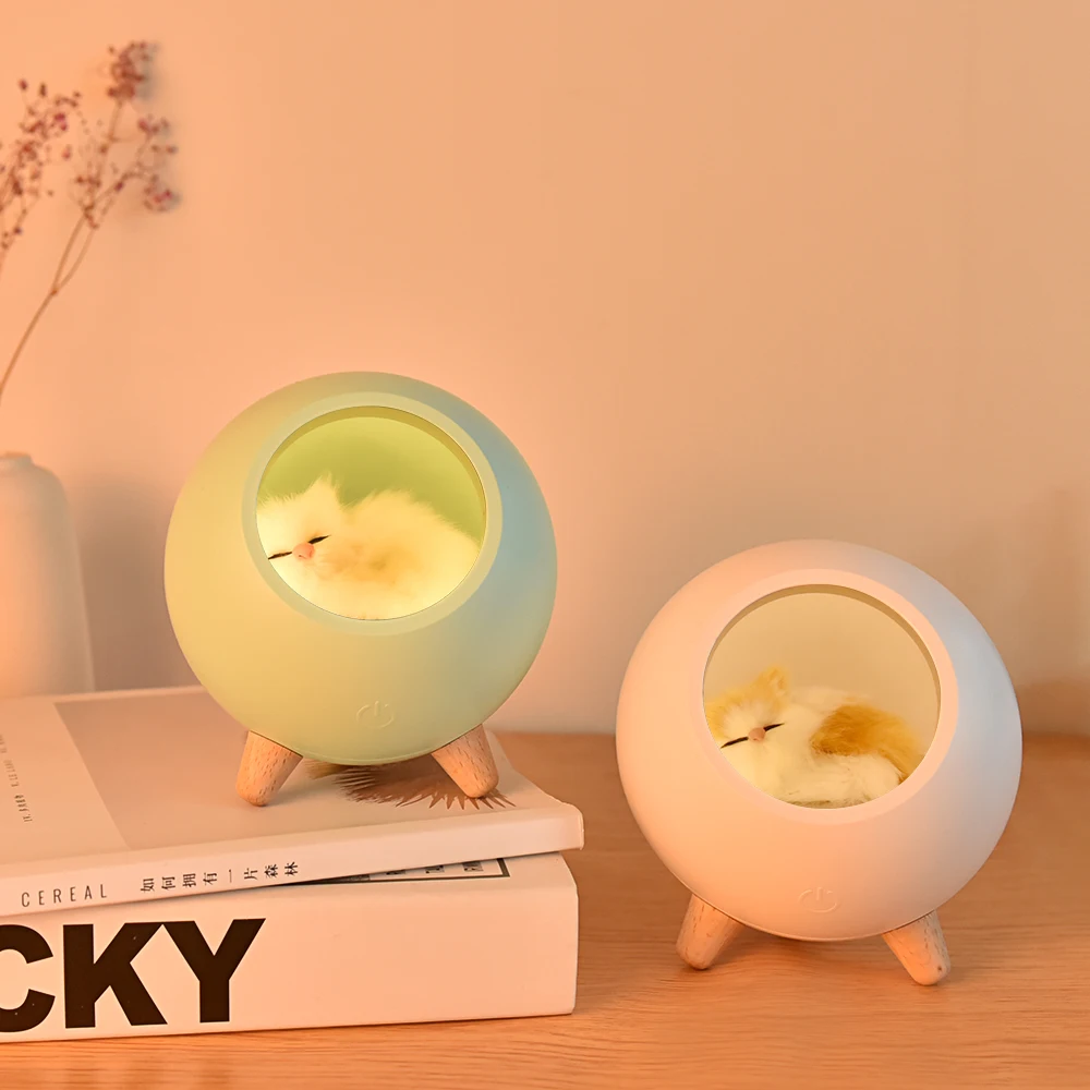 Ночник с милой кошкой и USB-подсветкой детская спальня современное домашнее