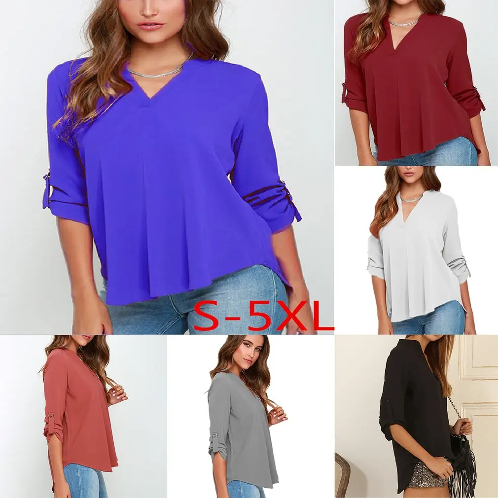 Женская модная блузка с длинными рукавами повседневные топы из шифона женская