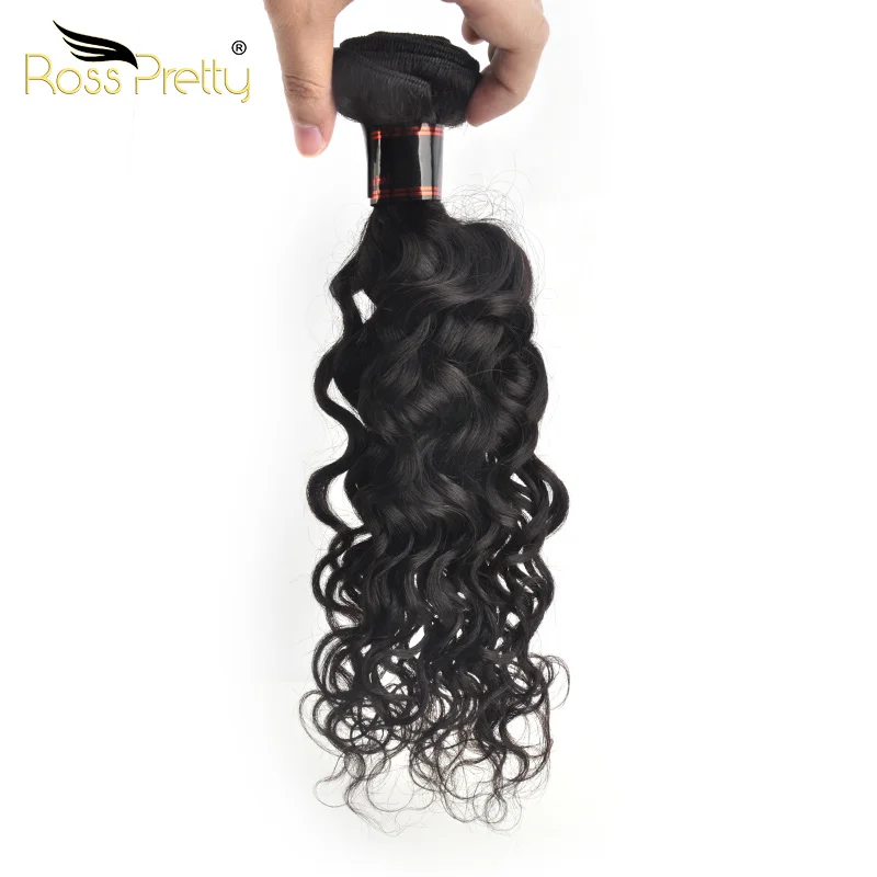 Росс Pretty Remy бразильские натуральные волнистые пряди волос с закрытием предварительно выщипанные человеческие волосы на шнуровке с пучком волос для наращивания