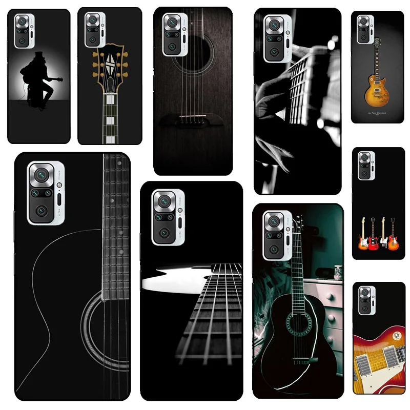 Мягкий чехол Vintage Music Guitars для Xiaomi Redmi Note 11 10 9 8 Pro 9S 10S 11S Cover 8A 9A 9C 9T и др.
