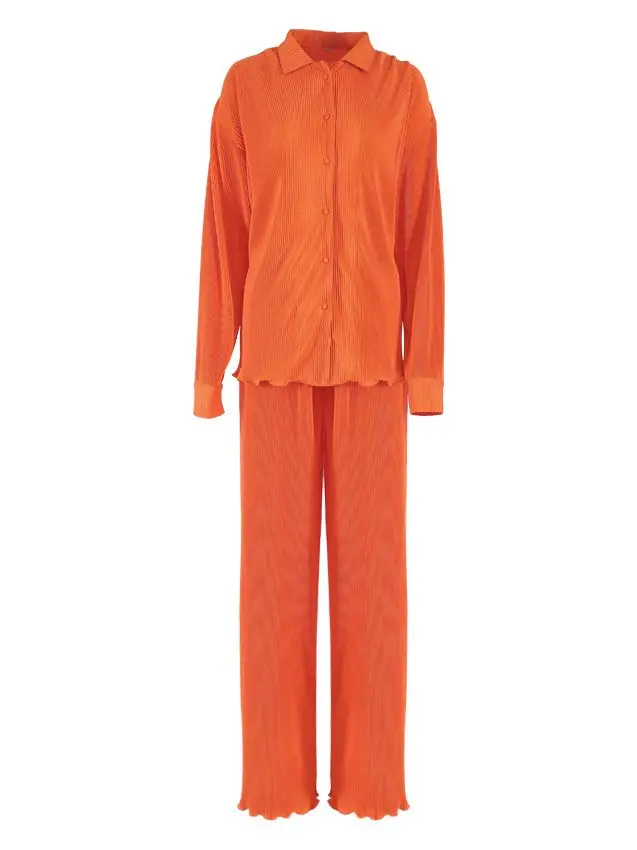 Женский брючный костюм с высокой талией зеленая Повседневная Блузка длинным