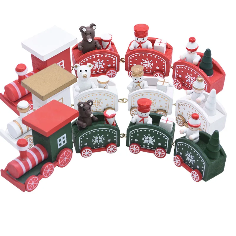 1 Набор новогодний Рождественский Декор картина деревянный поезд с Санта