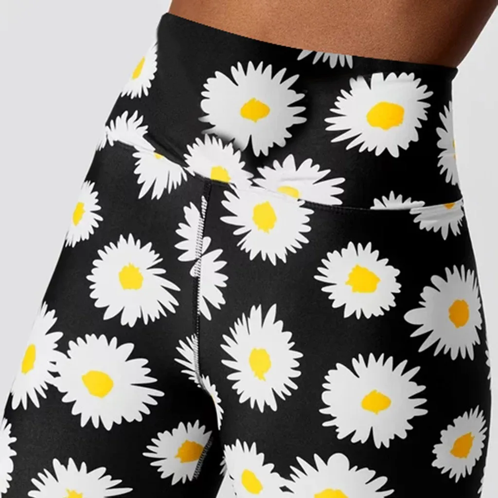 

Sunflower Print High Waist Summer Leggings Women Sport Plus Size Fitness Gym Yoga Pants Workout Seamless Tights Trousers Female