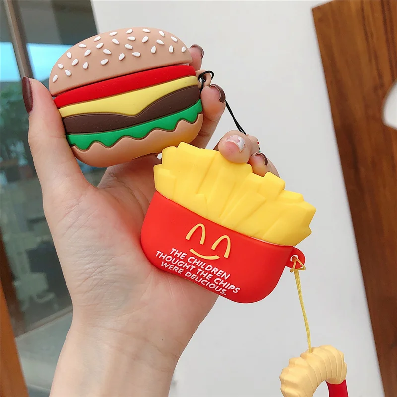 

Bluetooth Earphone Silicone Case, Cute Cartoon Shaped Shockproof Full Body Protection Cover with Lanyard