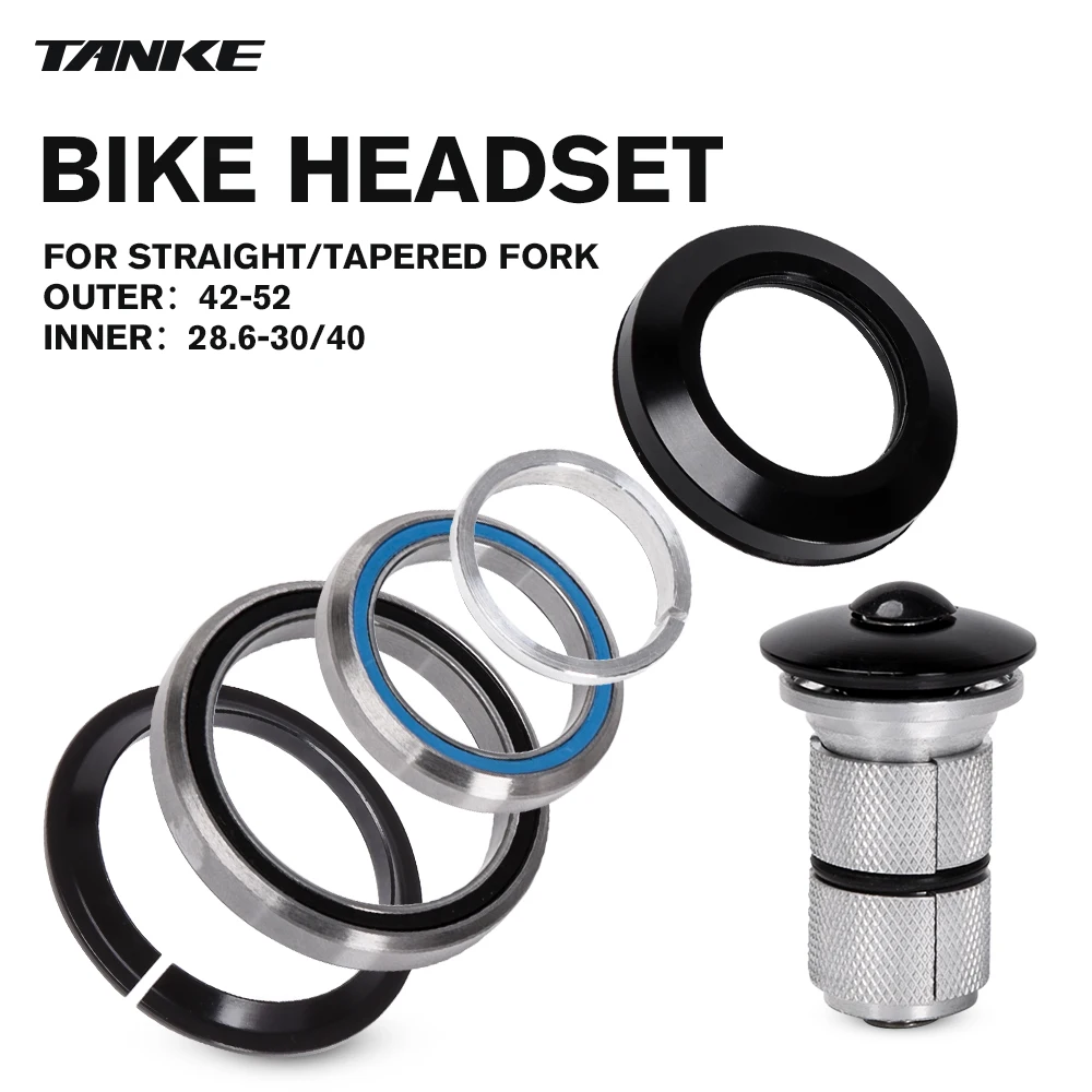 

TANKE MTB Mountain Bike headset 42 41.8mm 52mm 1 1/8" 1 1/2" Bearing Aluminum Alloy Bowl Group For Tapered straight fork 28.6mm