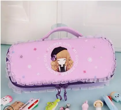 Kawaii пенал большой емкости милый мультяшный чехол для девочек пенал для карандашей держатель школьные канцелярские принадлежности Estuche Escolar - Цвет: H