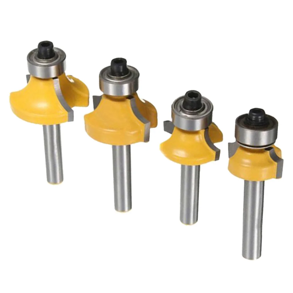 

4pcs 1/4" Shank Round Over Router Bits Corner Rounding Edge-Forming Edging Bits