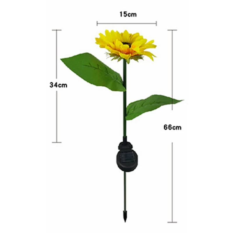 Подсолнухи Газон лампа солнечной энергии светодиодный IP65 Водонепроницаемый