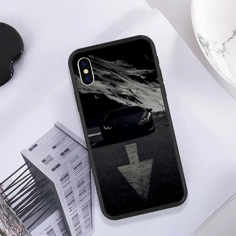 

Luxury Supercar Phone Case For IPhone 11 12 Pro Max 6 6s 7 8 Plus XS XR 12mini SE 2020 Black Soft TPU Cover Silicone Coque