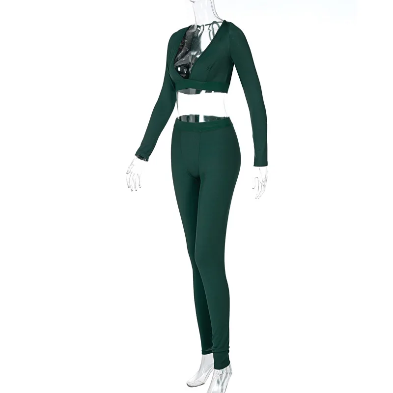 Женский спортивный костюм с длинным рукавом однотонная облегающая футболка