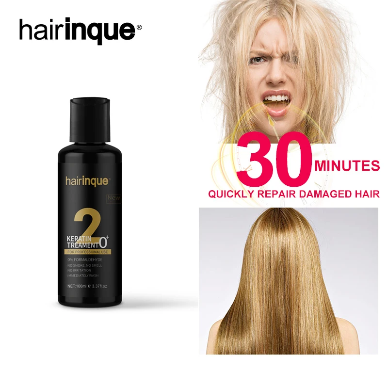 

hairinque 0% FORMALDEHYDE Straightening Keratin Hair Repair Treatment Brazilian Smoothing Keratin For Hair Straightener 100ml