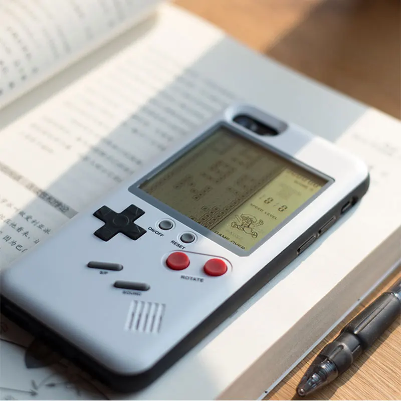 Ретро Tetris Gameboy корпус для игрового контроллера чехол для iPhone X 8 7 6 6S Plus Мягкий ТПУ силиконовый чехол для мальчиков чехол Аксессуары