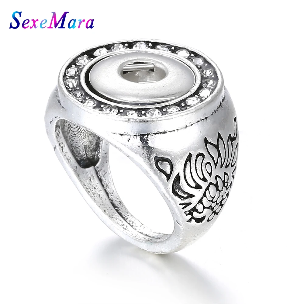 Новинка 12 мм кольцо с кнопками ювелирные изделия Стразы Мини Серебряный цвет для