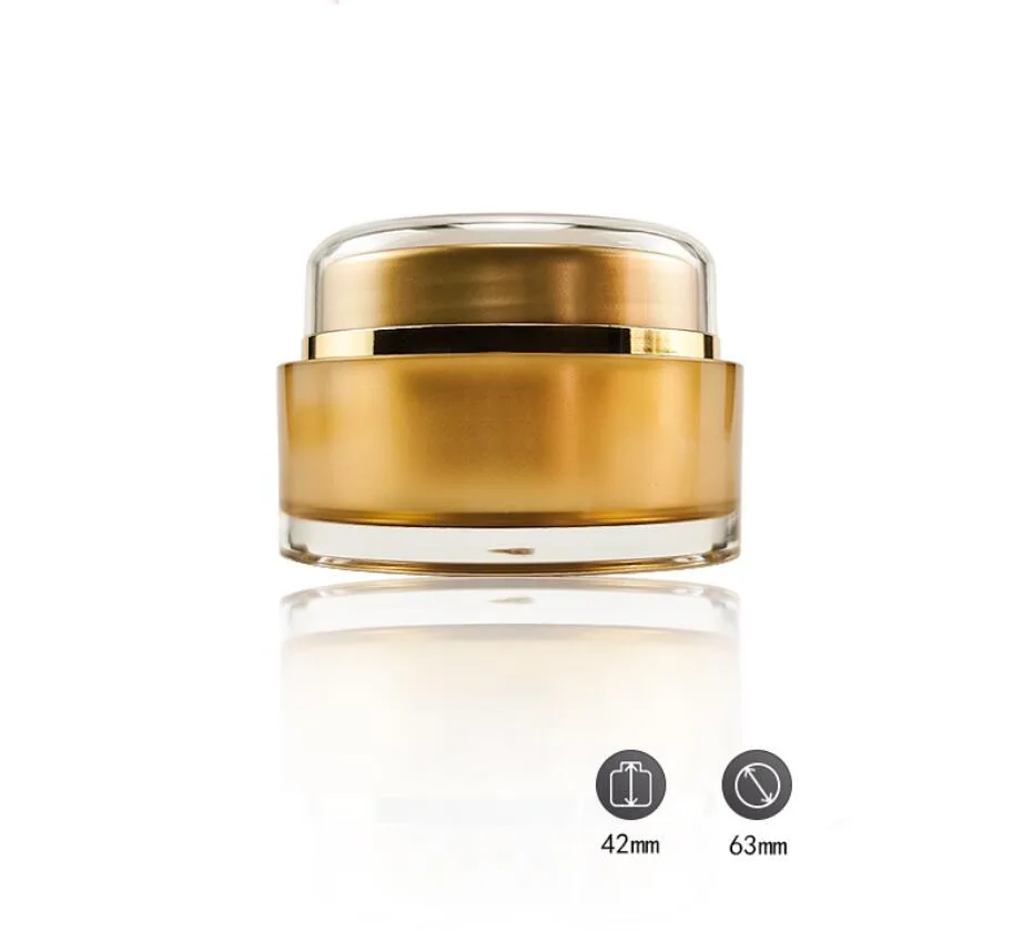30G acrylic gold  round   cream bottle  , cosmetic container, ,cream jar, Cosmetic Jar, Cosmetic Packaging