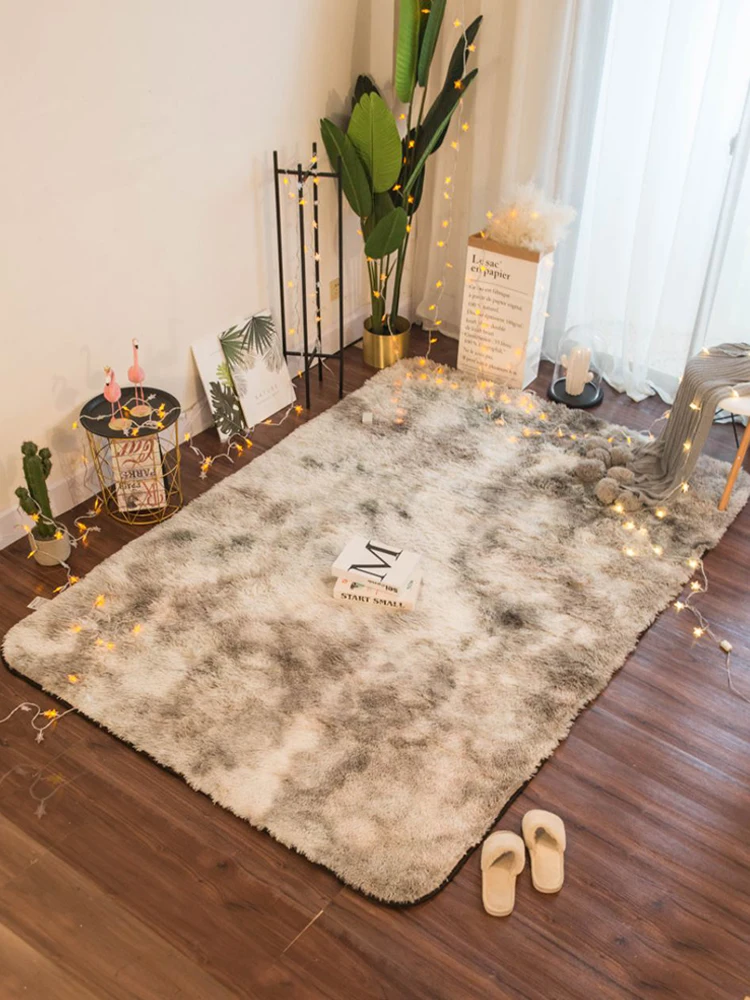 

Carpet bedroom girls full blanket floor mat Nordic net red Live Room same Plush bedside carpet