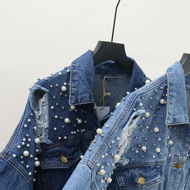 Женская джинсовая куртка в ковбойском стиле повседневная Весенняя с длинным