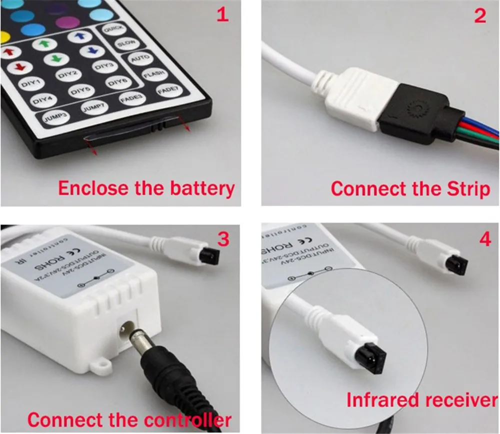 10 м 3528 Smd Rgb 600 светильник ная лента световая + 44 кнопки ИК дистанционное управление