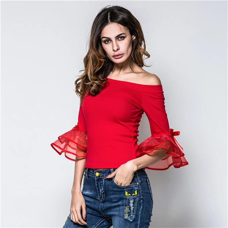 Европейская мода весна лето новинка футболки из сетчатой пряжи женские