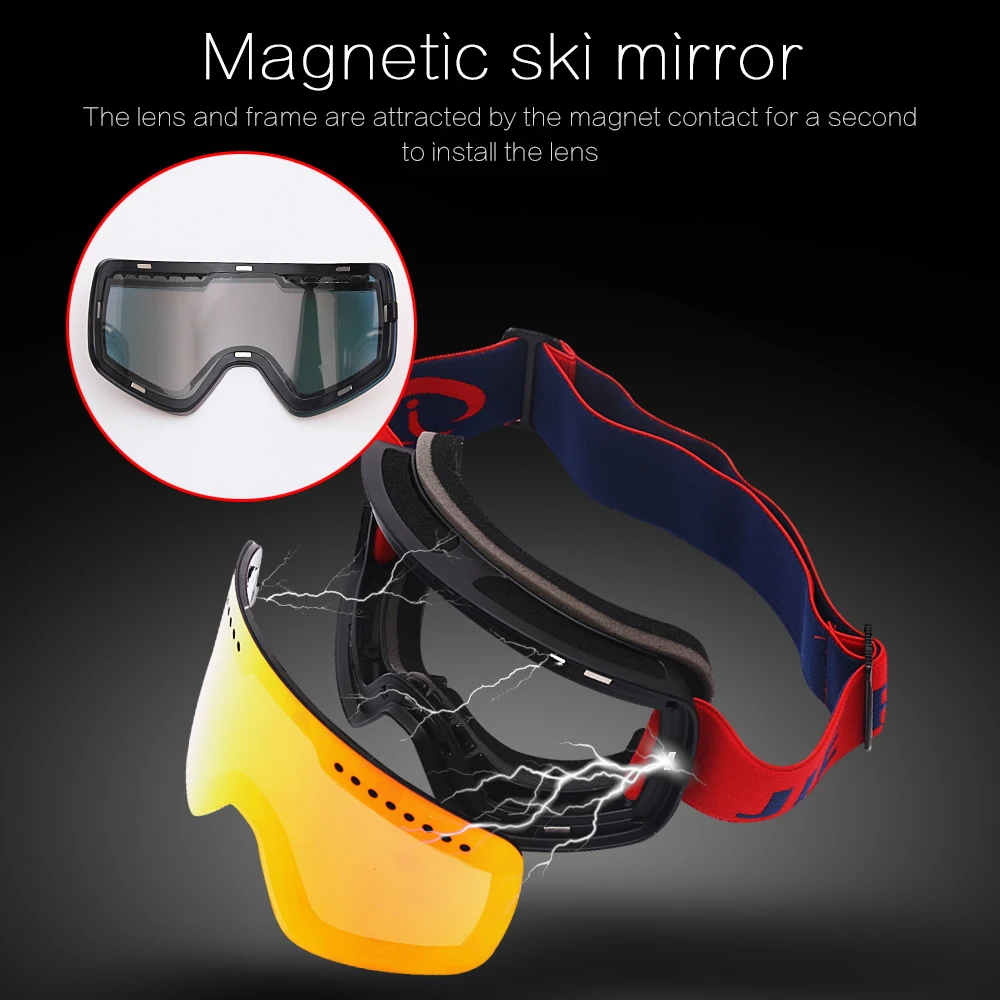 Новые магнитные сферические лыжные очки с мужские и женские уличные