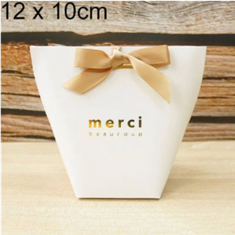 Merci 12x10cm 5 шт. Merci спасибо черный белый бронзированный мешок конфеты спасибо Свадебные сувениры Подарочная коробка посылка подарок на день рождения - Цвет: Merci 12x10cm