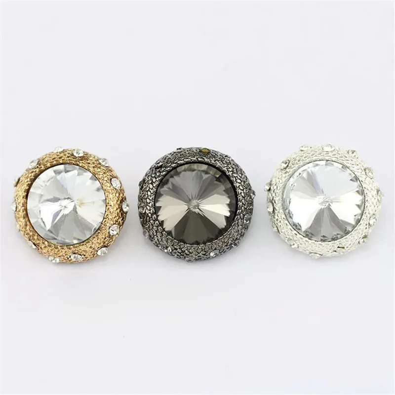 5/10 шт 20 мм пуговица с прозрачными стразами Женское пальто металлическая кнопка