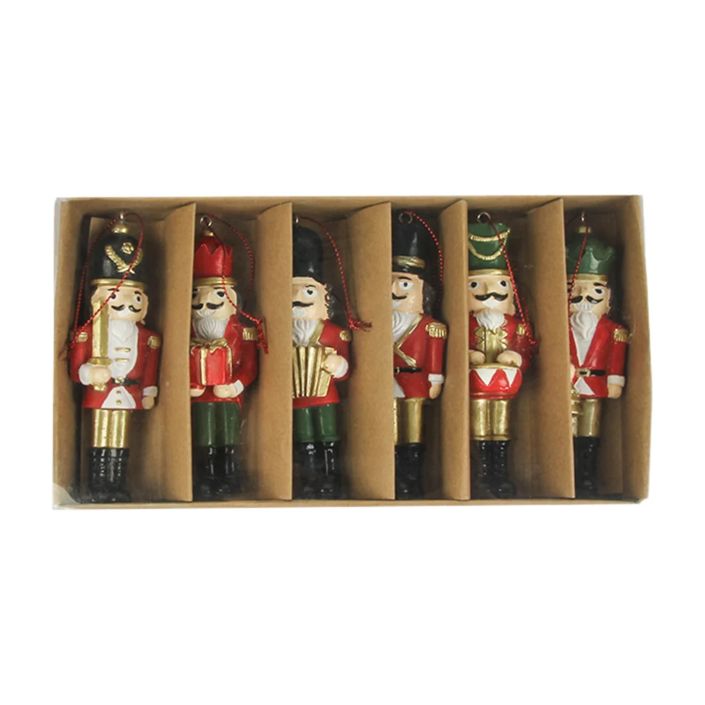

6pcs Decorative Nutcracker Puppet Adornments Nutcracker Puppet Hanging Decor
