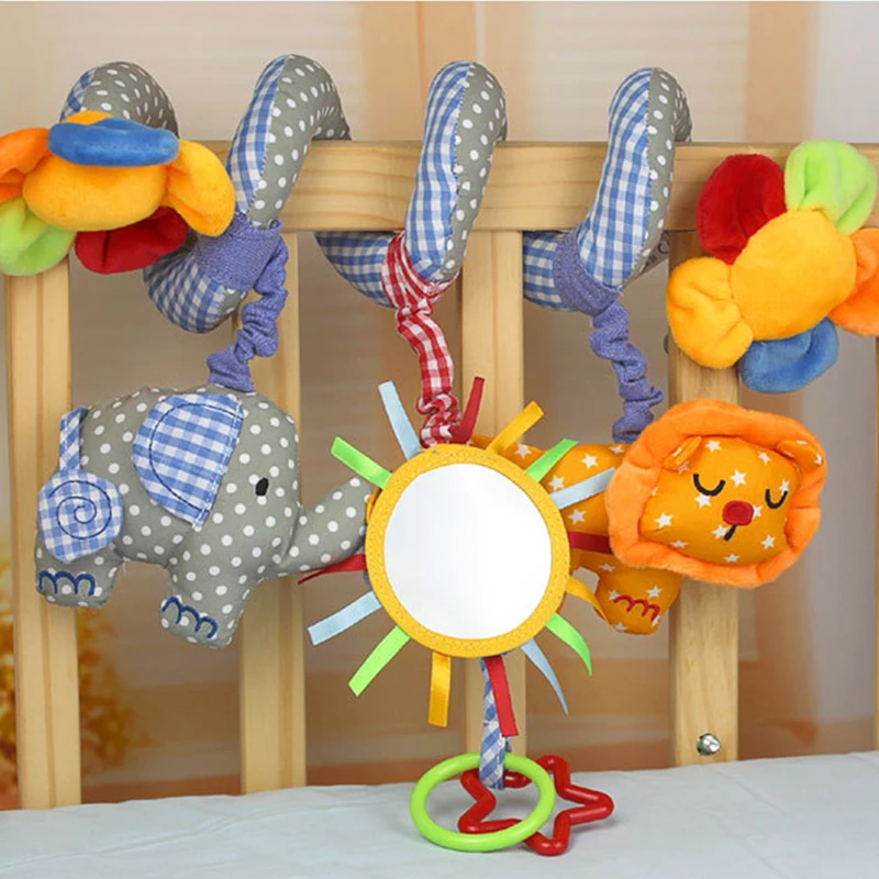 Развивающие детские погремушки на коляску подвесные плюшевые игрушки в виде