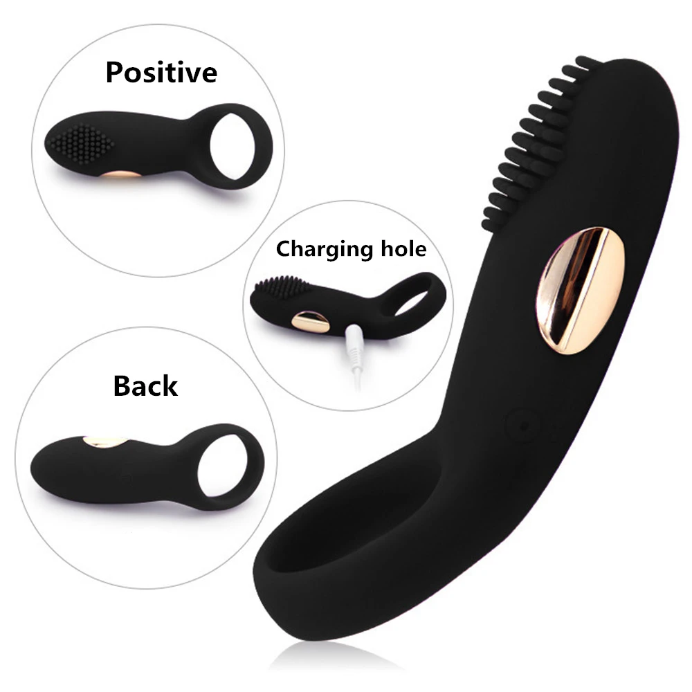 

Male Vibrating Penis Ring Cock Vibrator Clitoris Stimulator Lock Fine Sex Toy For Men Chastity Delay Premature Ejaculation Adult