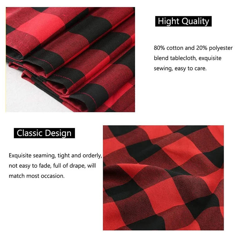 

Plaid Tablecloth Buffalo Check Rectangle Farmhouse Tablecloth Gingham for Christmas Baby Thanksgiving