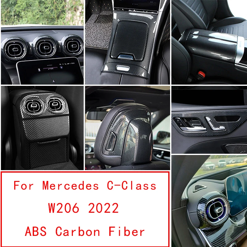 

For Mercedes-Benz C-Class W206 2022 Car styling ABS Center Control Panel Air Conditioning Air Outlet Frame Sticker Car Accessory
