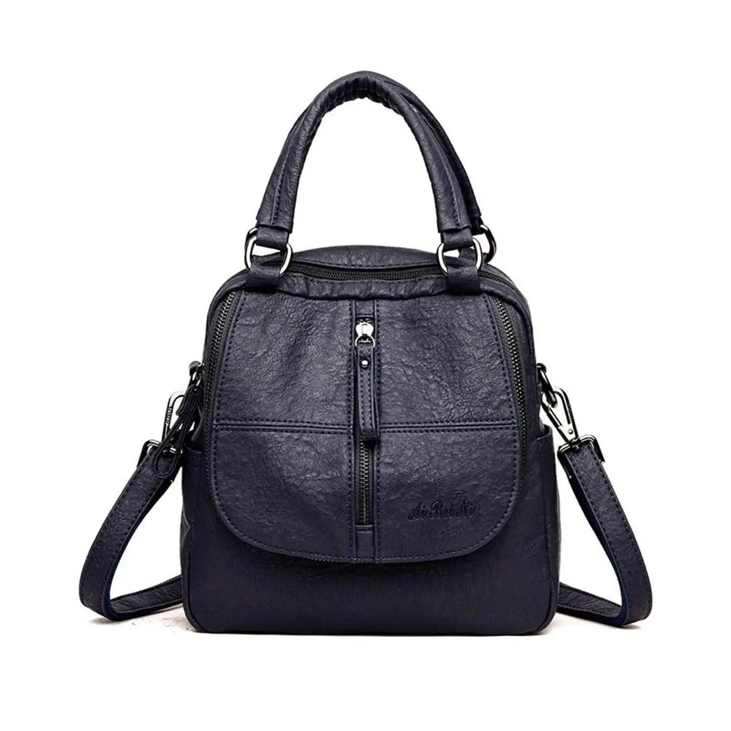 dark blue Роскошные женские рюкзаки из искусственной кожи Школьные сумки для девочек модный женский походный рюкзак - Цвет: dark blue
