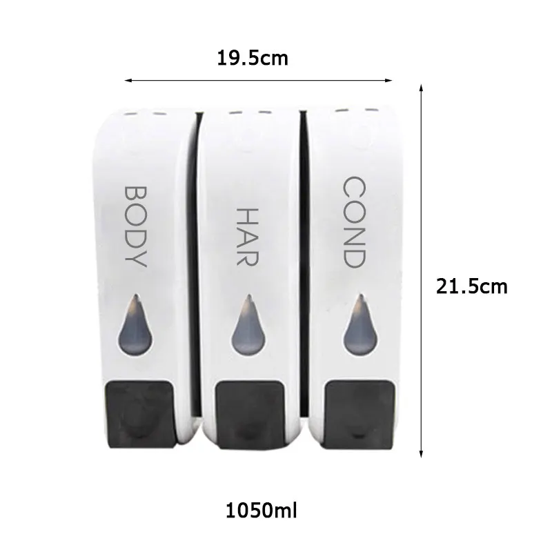 Triple 350ml Liquid Soap Dispenser Wall Bathroom Triple/Double Set Shower Gel Hand Soap Shampoo Dispenser Kitchen Bathroom Accessories - Цвет: Triple