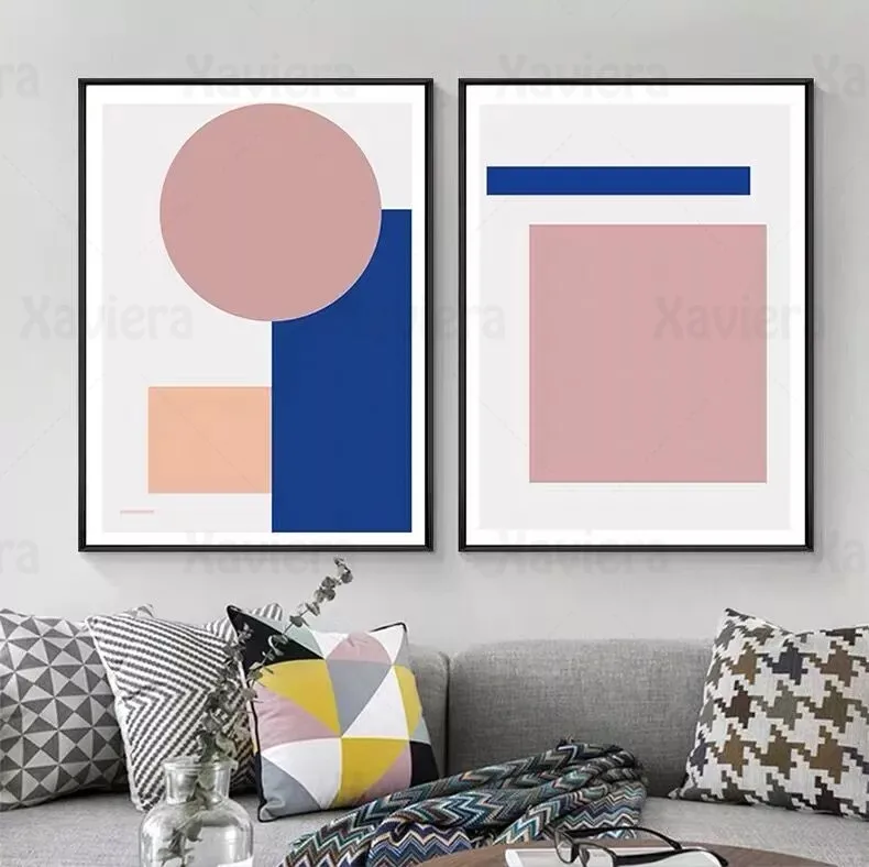 

Abstract Geometric Poster and Print Wall Art Canvas Painting Nordic Mural Picture Home Decor Unframed Living Room Decor Bedroom
